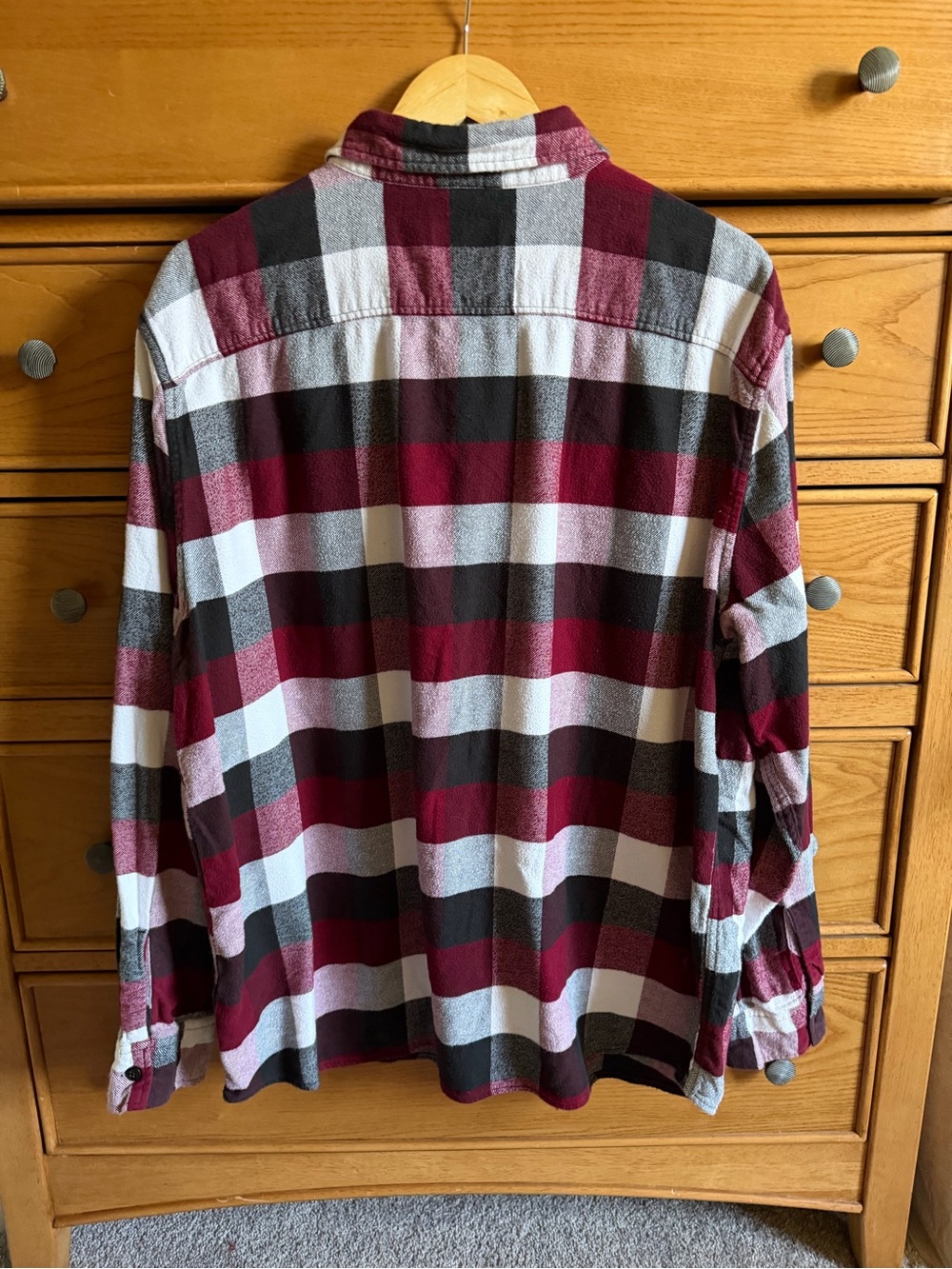 American Eagle Super Soft Plaid Shirt Red White Mens XXL Button Down Flannel - Picture 2 of 9